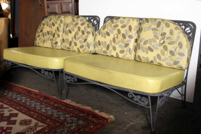 Pair of Outdoor Metal Loveseats