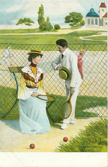 Set of 3 Postcards from the Early 1900's, Tennis, Couple