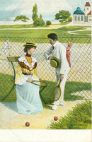 Set of 3 Postcards from the Early 1900's, Tennis, Couple