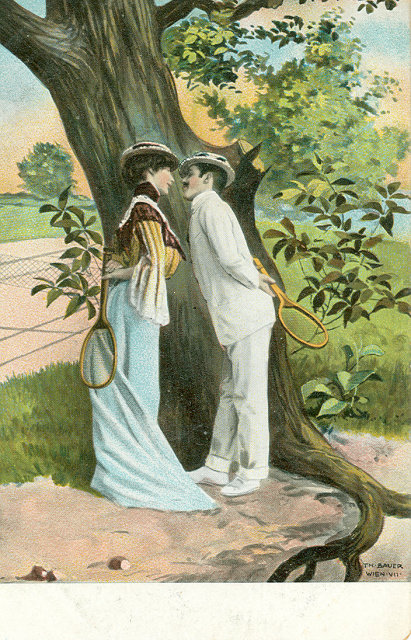 Set of 3 Postcards from the Early 1900's, Tennis, Couple