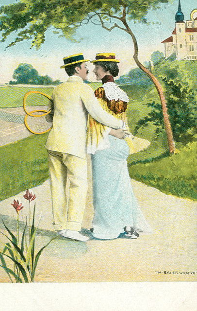 Set of 3 Postcards from the Early 1900's, Tennis, Couple