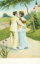Set of 3 Postcards from the Early 1900's, Tennis, Couple