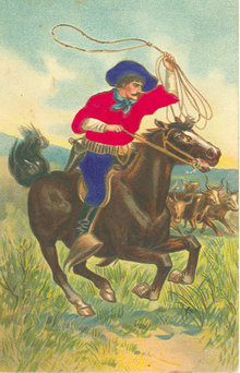 1911 Embossed Postcard, Cowboy