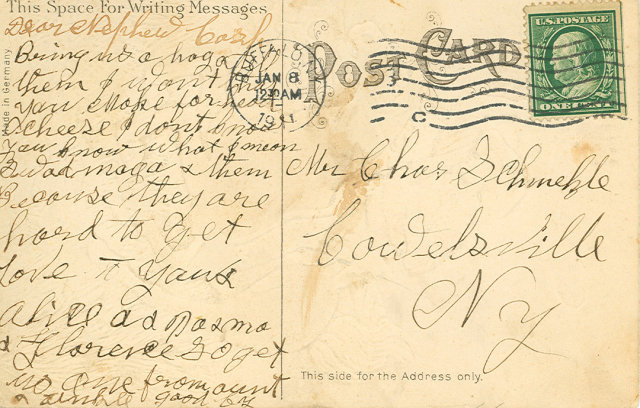 1911 Embossed Postcard, Cowboy