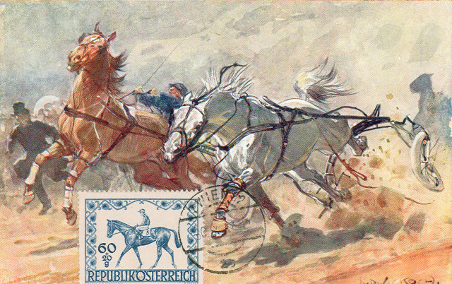 Early 1900's Postcard, Horses