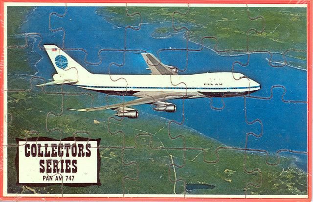 Jigsaw Puzzle Postcard, Pan Am 747