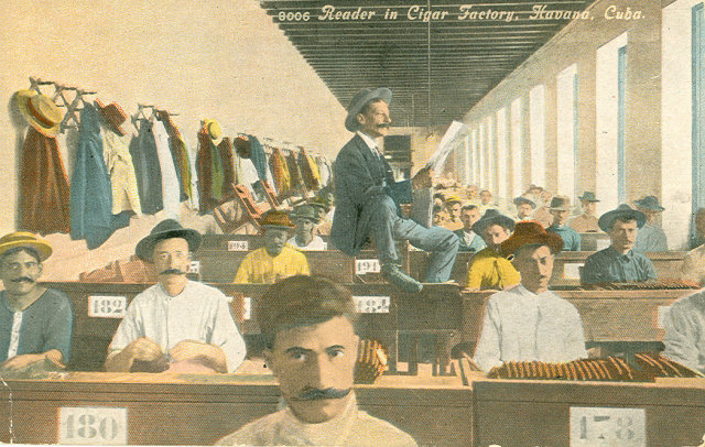 1914 Postcard, Reader In Cigar Factory, Cuba