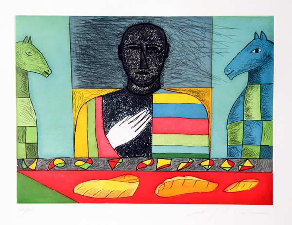 Mimmo Paladino, Signed Aquatint Etching