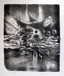 Lee Bontecou, Signed Abstract Lithograph