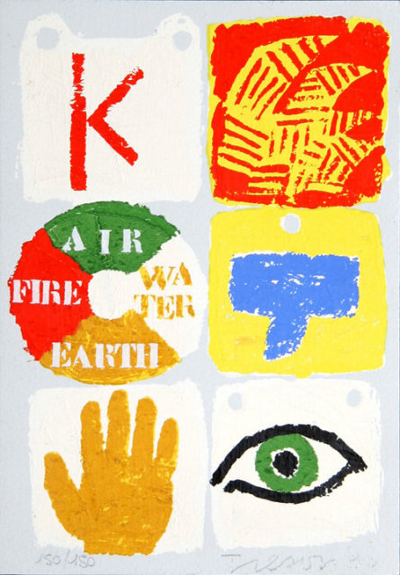 Joe Tilson, Fire Air Water Earth, Silkcreen