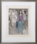 Raphael Soyer, Passing By, Lithograph