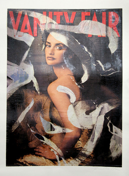 Mimmo Rotella, Penelope Cruz, Serigraph/Collage