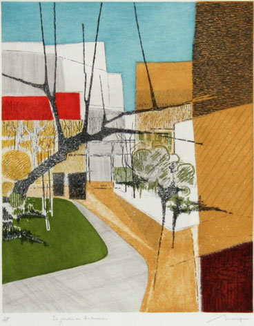 Bernard Munch, Le Jardin, Aquatint Etching