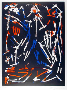 A.R. Penck, Signed Woodcut