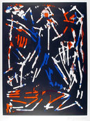 A.R. Penck, Signed Woodcut