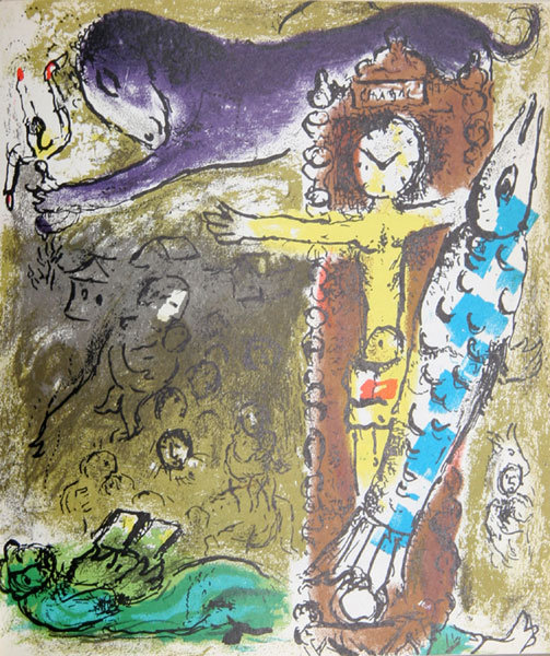 Marc Chagall, Le Christ l'Horloge, Lithograph 1957