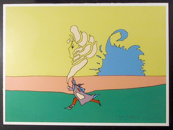 Peter Max, Running with Mother, Serigraph