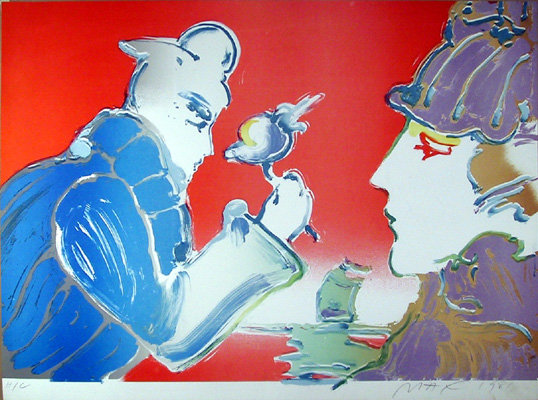 Peter Max, Giving of the Flower, Lithograph