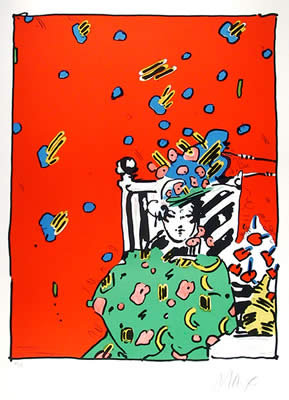 Peter Max, Ladyin Green, Lithograph