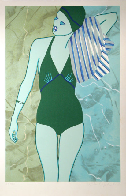 Kiki Kogelnik, Bathing in Green, Serigraph