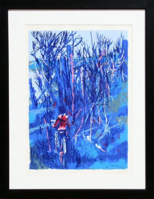 Nicola Simbari, Boy on Bicycle, Framed