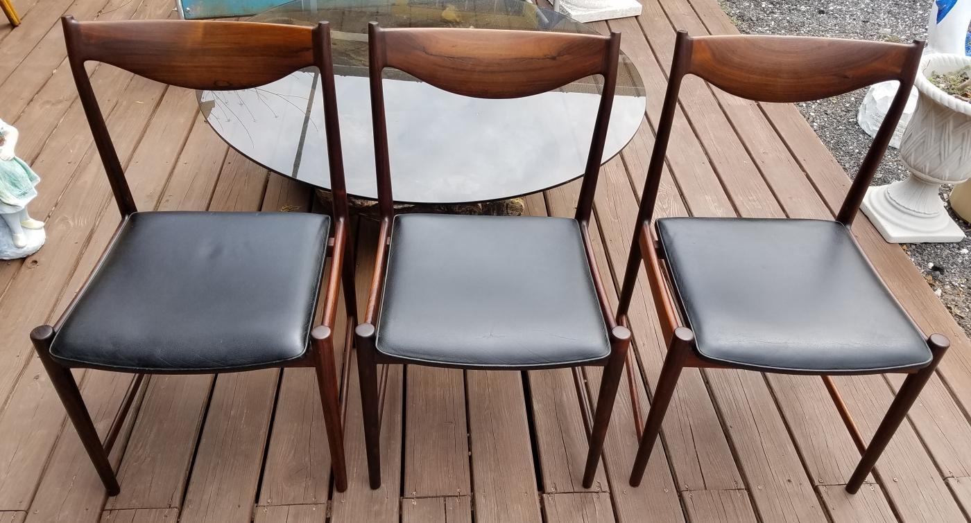 Mid Century Modern by Designer Torbjorn Afdal Solid Rosewood Dining Table and 6 Chairs