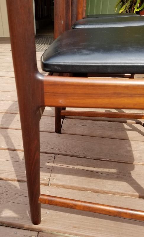 Mid Century Modern by Designer Torbjorn Afdal Solid Rosewood Dining Table and 6 Chairs
