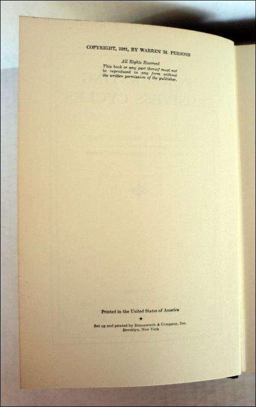 Forecasting Business Cycles by Warren M. Persons, Phd.