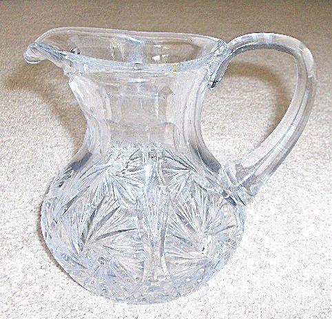 Vintage Cut Glass Water Pitcher