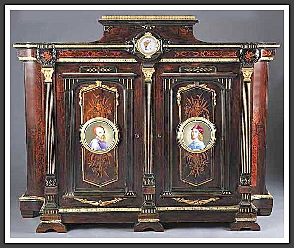 American Renaissance Inlaid & Ebonized Rosewood