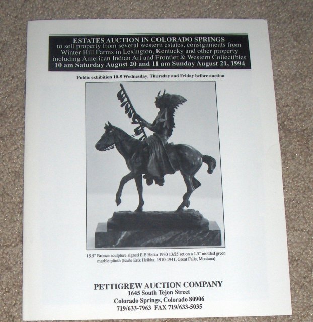 August 21, 1994 - Pettigrew Auction Catalog,