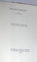 Investment, by L. L. B. Angas; forecasting movements in security prices, technique of trading in shares for profit