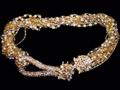Miriam Haskell Asymmetrical Baroque Necklace