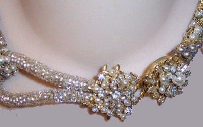 Miriam Haskell Asymmetrical Baroque Necklace