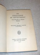 The Challenge of Investment by William Walker Claflin