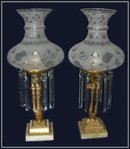 Pair of 19th Century Matching Astral Lamps