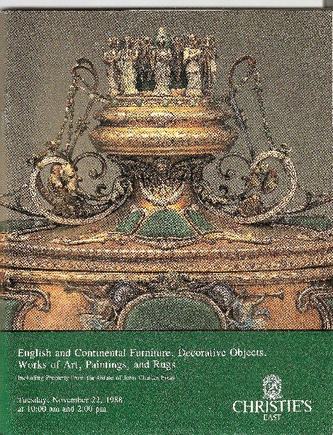 Christie's Auction Catalog - English & Continental Furniture Nov. 22, 1988