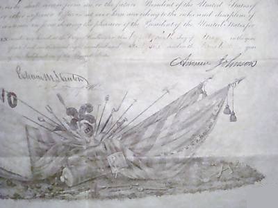 ANDREW JOHNSON AND EDWARD STANTON ARMY APPOINTMENT