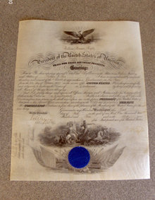 Military Appointment Signed by William H. Taft for Arthur H. Rice