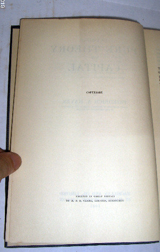 The Pure Theory of Capital by F. A. Hayek