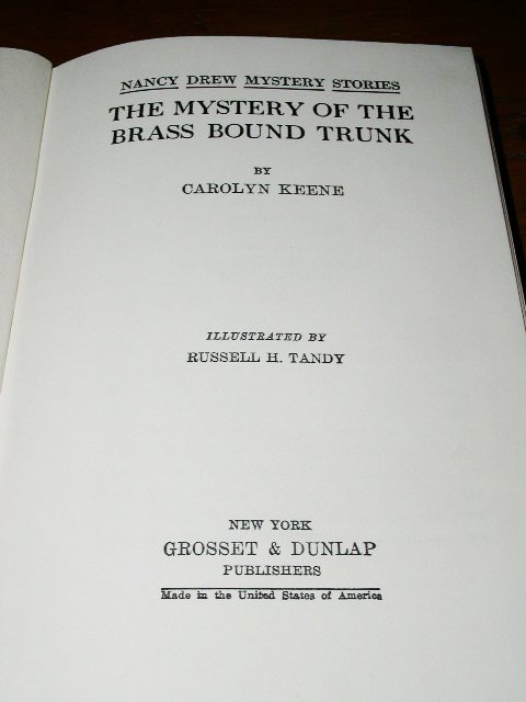 Nancy Drew, The Mystery of the Brass Bound Trunk Book