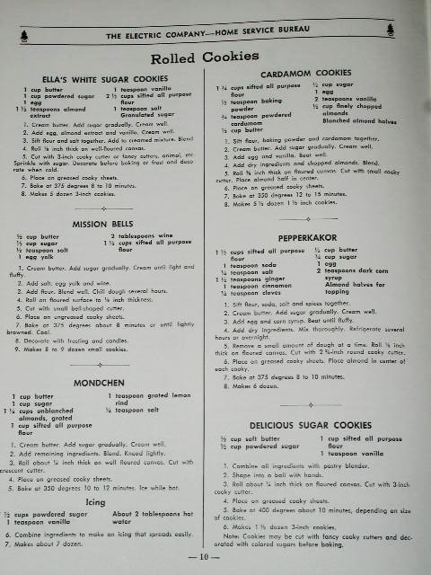 Wisconsin Electric Power Christmas Cookies Cookbook - CK
