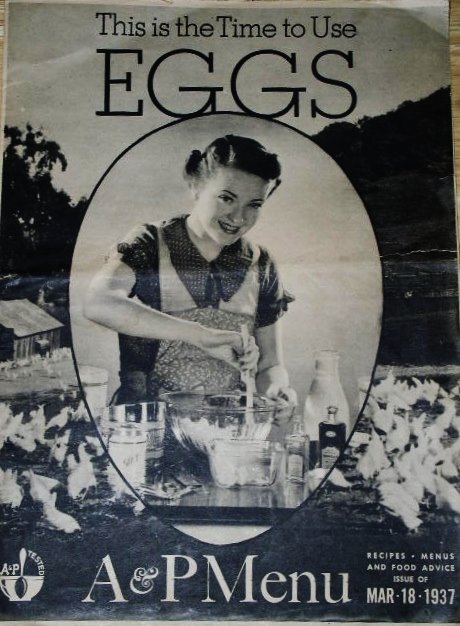 A & P Menu 3/18/1937 Cookbook - CK