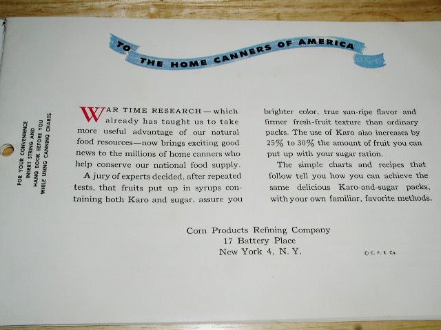 Karo Cookbook, How to can finer fruits & save sugar - CK