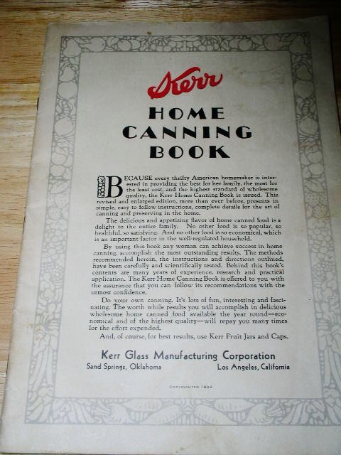 Kerr Home Canning Book - CK