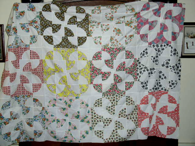 1940's Drunkards Puzzle Quilt Top - QTP