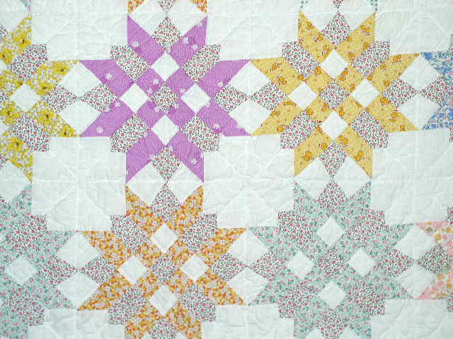 1930's Patchwork Star Quilt - QLT