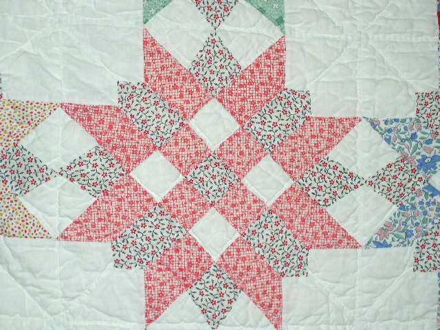 1930's Patchwork Star Quilt - QLT