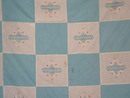 White & Blue Embroidered Quilt Top, 1940's - QTP