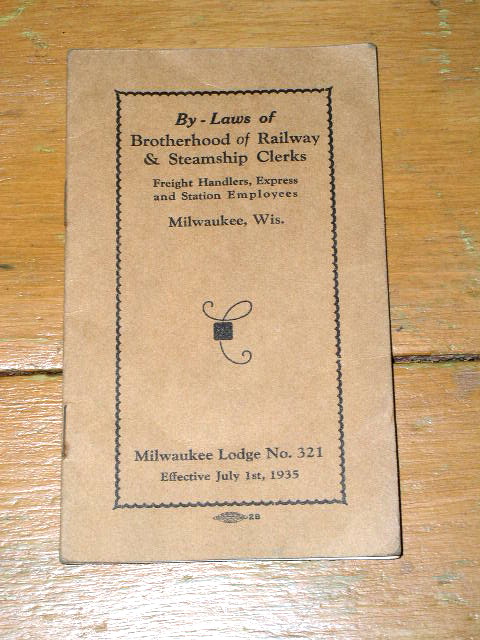 By-Laws of Brotherhood of Railway & Steamship Clerks Booklet